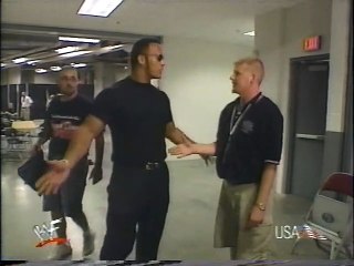 The Rock backstage (1999-08-02)