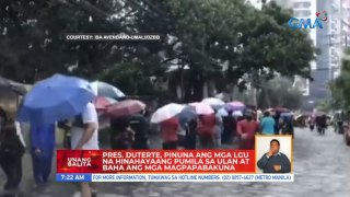Pres. Duterte, pinuna ang mga LGU na hinahayaang pumila sa ulan at baha ang mga magpapabakuna | UB