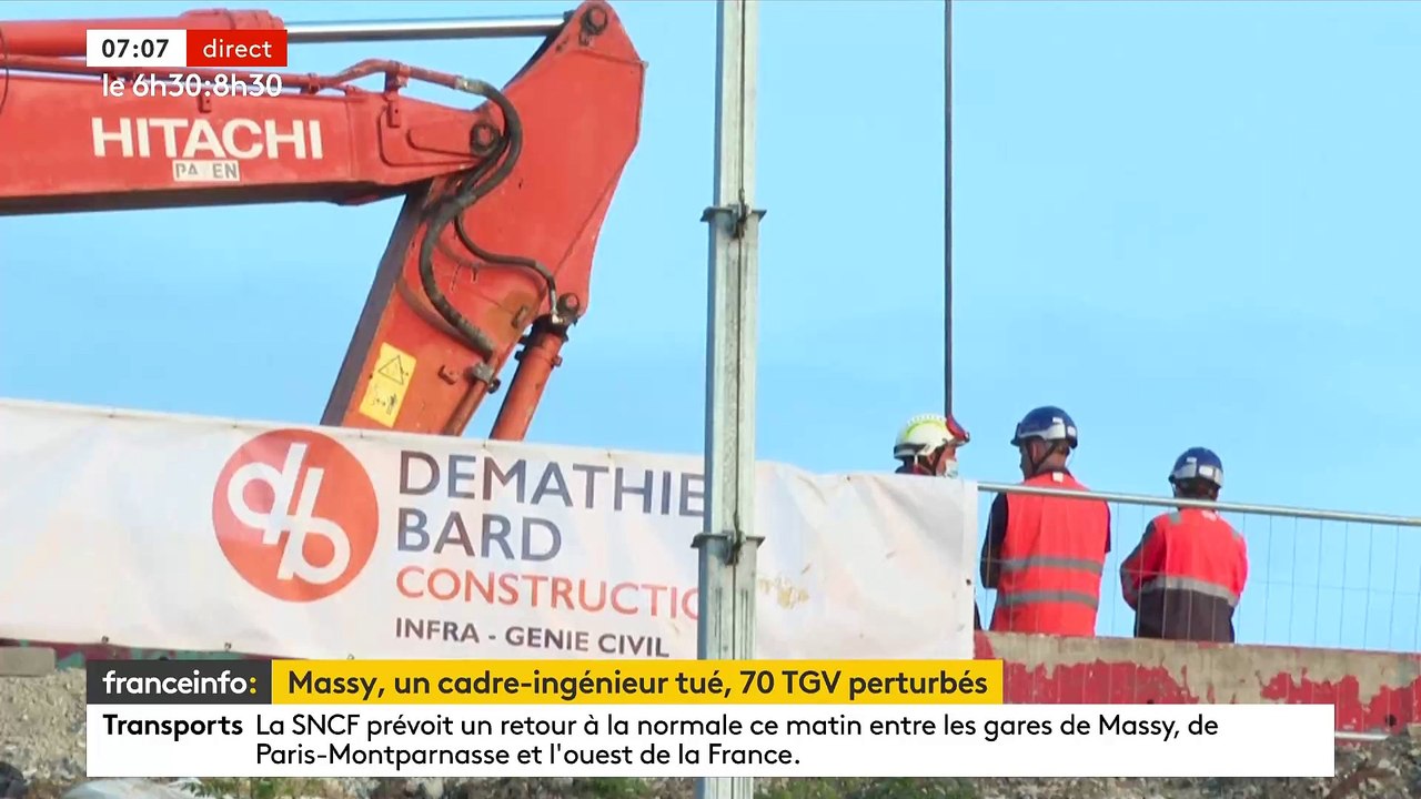 Effondrement à la gare de Massy-Palaiseau - Un ouvrier a été tué - La SNCF annonce que le trafic a repris ce matin avec le sud ouest et il est "quasi-normal"