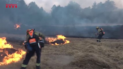 El incendio de Santa Coloma de Queralt (Tarragona) avanza sin control