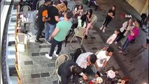 İstanbul'un göbeğinde tekme tokatlı laf atma kavgası kamerada