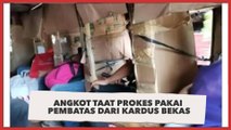 Viral Angkot Taat Prokes Pakai Pembatas dari Kardus Bekas, 'Mirip Wartel Berjalan'