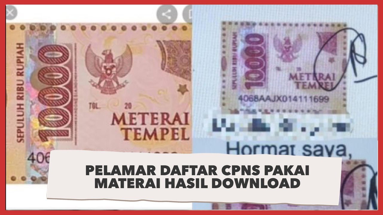 Viral Pelamar Daftar CPNS Pakai Materai Hasil Download, Warganet: Calon Koruptor