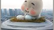 Cute fat bunny is crying because the eggs are fried so funny rabbit