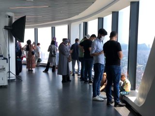 Çamlıca Kulesi, Kurban Bayramı'nda ziyaretçilerin ilgi odağı oldu.