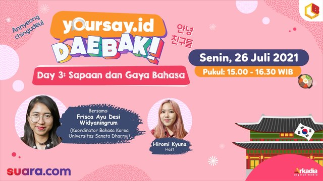 YOURSAY DAEBAK DAY 3: Belajar Bahasa Korea Cara Menyapa dan Gaya Bahasa