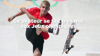 Un skateur se prend un poteau à l'entrejambe aux Jeux olympiques