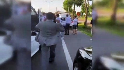 Düğün salonuna çekicinin üzerinde gittiler