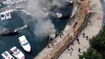 Dragos marinada tekneler alev alev yandı: 8 tekne küle döndü