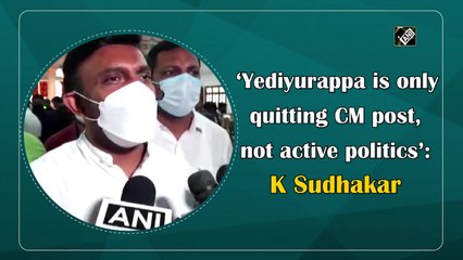 ‘Yediyurappa is only quitting CM post, not active politics’: K Sudhakar