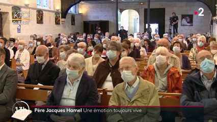 Le ministre de l'Intérieur, Gérald Darmanin, a assisté à Saint-Etienne-du-Rouvray, à l'hommage rendu au père Jacques Hamel, dans l'église même où ce dernier a été assassiné il y a cinq ans par deux terroristes