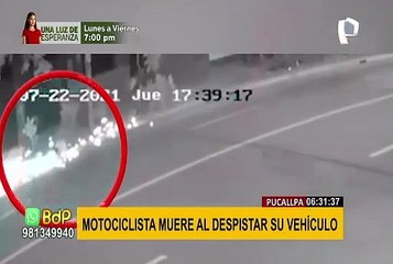 Pucallpa: motociclista sin casco muere tras despistar su vehículo
