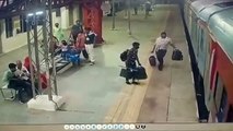 Watch: The moment Indian railway cop saves passenger from being crushed under moving train