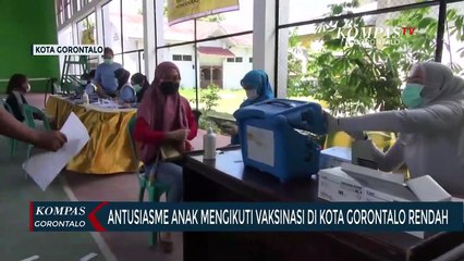 Antusiasme Anak Mengikuti Vaksinasi Di Kota Gorontalo Rendah
