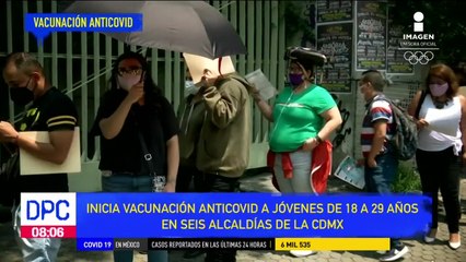 Inicia vacunación anticovid a jóvenes de 18 a 29 años