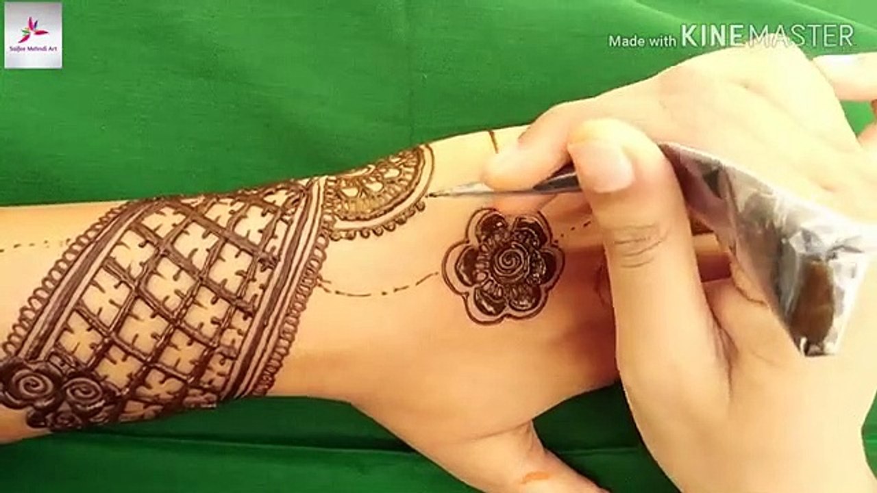 Simple stylish mehndi design - stylis mehndi for back hand - मेहदी for beginners- Habiba Mehndi Art