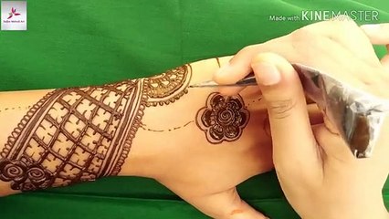 Simple stylish mehndi design - stylis mehndi for back hand - मेहदी for beginners- Habiba Mehndi Art