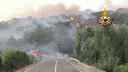 이탈리아 사르데냐섬 산불로 여의도 83배 면적 불타 / YTN