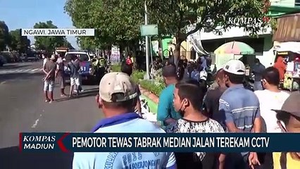 Pemotor Tewas Tabrak Median Jalan Terekam CCTV