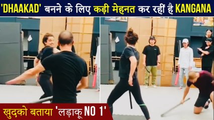 Kangana Ranaut Calls Herself 'लड़ाकू No 1', Does Intense Fight Moves | ' Dhaakad ' BTS