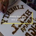 HOW TO MAKING CLASSIC GOLD LEAF GLASS SIGN -MINICRAFT ART  gold leaf art  liquid leaf gold paint
