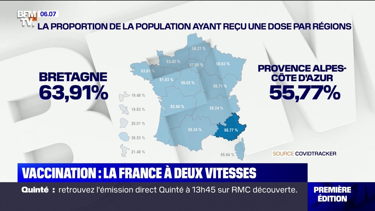 La Bretagne région la plus vaccinée, Provence-A...