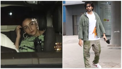 Alia Bhatt & Kartik Aaryan Snapped Across The City