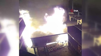 Erdek'te kafe alev alev böyle yandı