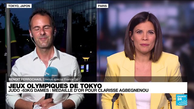 La judokate française Clarisse Agbégnénou décroche sa première médaille d'or olympique
