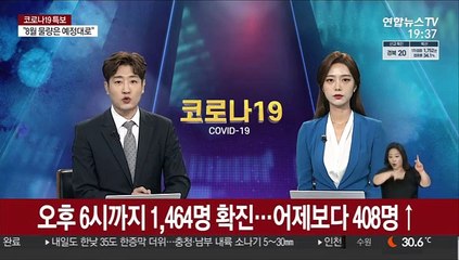오후 6시까지 1,464명 확진…어제보다 408명↑