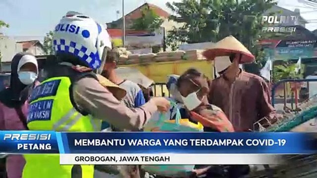 Polres Grobogan Menggelar Bakti Sosial, Bagi Warga Terdampak Covid-19