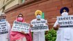 Akali Dal protests in Parliament Complex over farm laws