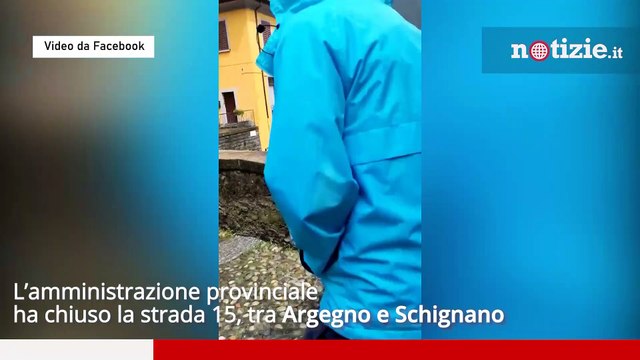 Como, frane e fiumi in piena ad Argegno: detriti trascinati nel lago dal maltempo