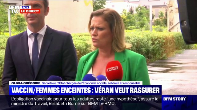 Vaccinons-nous et surtout quand on est enceinte : Olivia Grégoire, secrétaire d'État, reçoit se fait vacciner par Olivier Véran