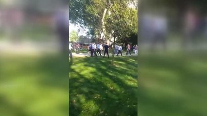 Gezi Parkı'nda zabıta ekipleri ile seyyar satıcılar arasında çıkan kavgada 3 kişi gözaltına alındı