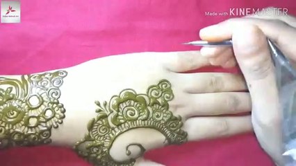 arabic henna मेहदी  design - easy simple Dubai style back hand heena mehndi design - HabibaMehndiArt