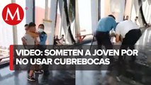Por no usar cubrebocas detienen a joven en Metro de Monterrey