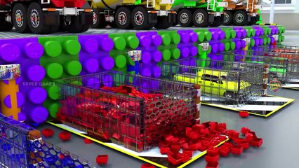 Car Vehicles Parking Game _ LEGO Blocks Concrete Mixer Trucks _ Street Vehicles Games 3D Gameplay