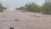 Road Gets Submerged in Water and Shed Gets Washed Away Due to Monsoon Rains in Arizona