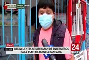 Delincuentes disfrazados de enfermeros asaltaron agencia de Mibanco en el Rímac