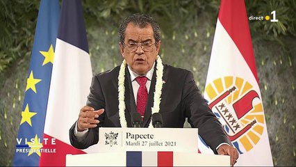 Discours Edouard Fritch en direct de la présidence Face au président Emanuel Macron.