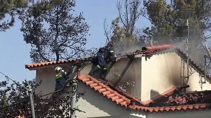 Incêndio florestal perto de Atenas