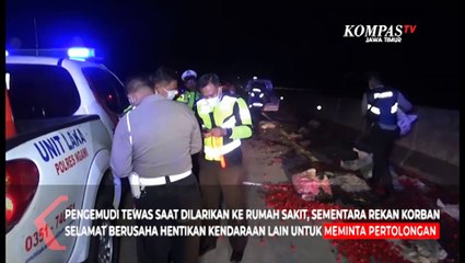 Mobil Pick Up Terguling Di Tol Ngawi Pengemudi Tewas