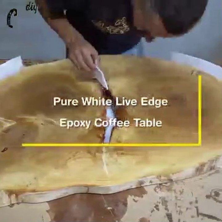 DIY pure white live edge coffee table Concrete  Live-Edge Maple Inlay (using GFRC mix)  How To Make