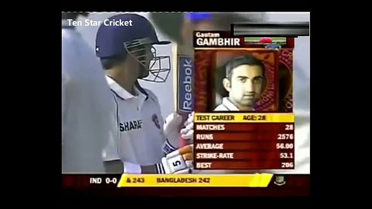 Gautam Gambhir 116 vs Bangladesh 2010 1st Test...