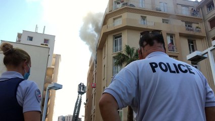 Feu d'appartement dans le centre-ville de Toulon le jeudi 28.07