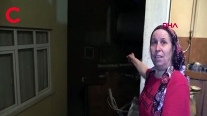 Pencerede mahsur kalan hırsız, bina sakinlerine yalvardı