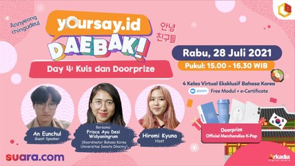 YOURSAY DAEBAK DAY 4: Lancar Percakapan Bahasa Korea