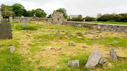 Cooley Cross and Skull House in Moville
