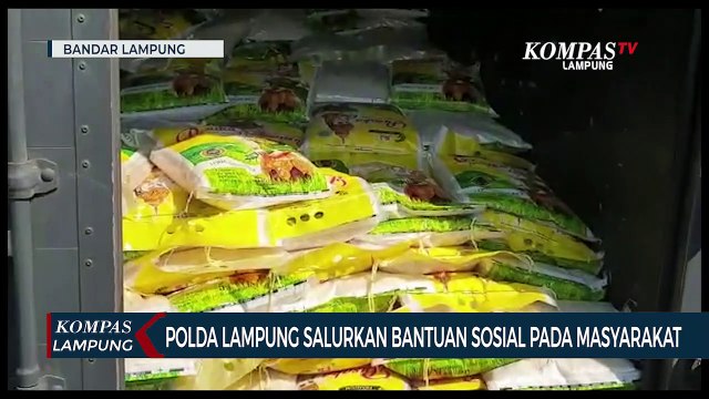 Dibantu Polres Jajaran, Polda Lampung Salurkan Ratusan Ton Beras Untuk Warga